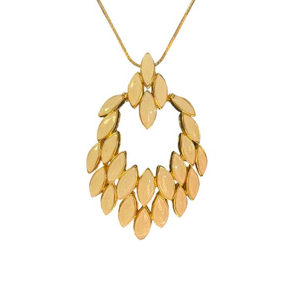 Dolce and Gabbana vintage cream chandelier enamel necklace